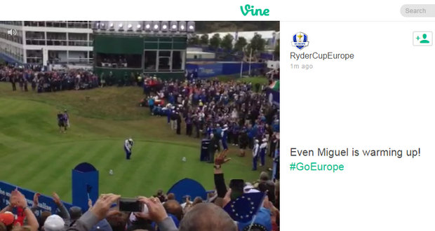 Miguel Ángel Jiménez - Calentando Tee del 1 Gleaneagles - Ryder Cup 2014 - Golf