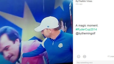 Sergio García besa la imagen de Seve Ballesteros - Ryder Cup - Golf
