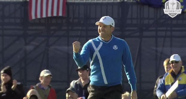 Sergio García emboca desde el bunker - Ryder Cup - Golf